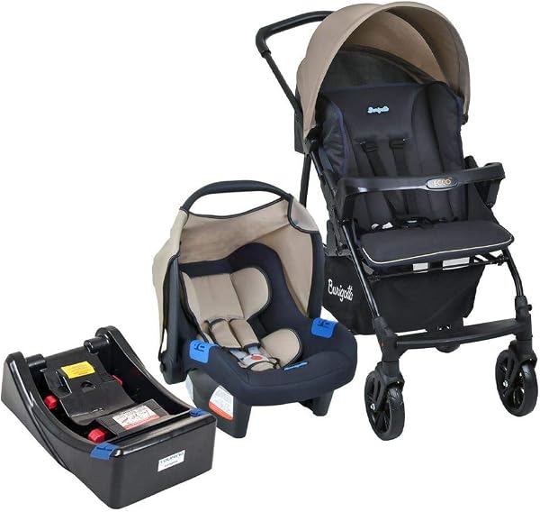 Carrinho de Bebê Burigotto Ecco Cappuccino + Base
